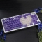 Purple Twilight Butterfly 104+32 Fog Transparent PC Pad Printing ai3D Keycaps Set Cherry Profile for Mechanical Keyboard